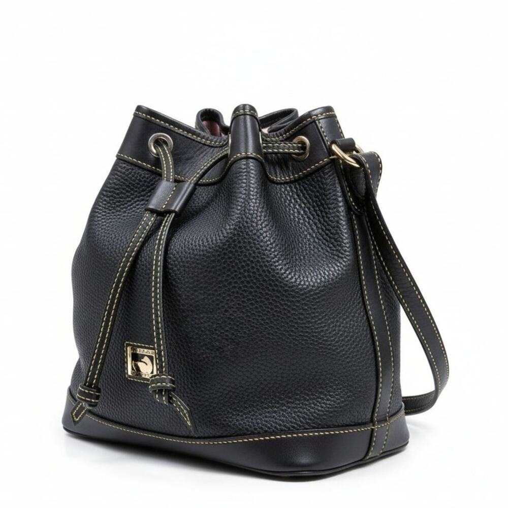 DOONEY & BOURKE Pebble Grain Drawstring All Weather Leather Black/Black J5725298 - Picture 3 of 14